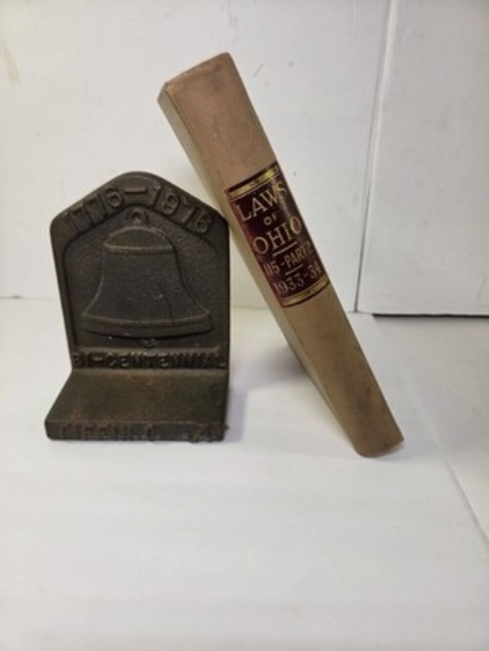 1934 Ohio Legislative Acts Laws Book Vol CXV Part II 1976 Liberty Bell Bookend